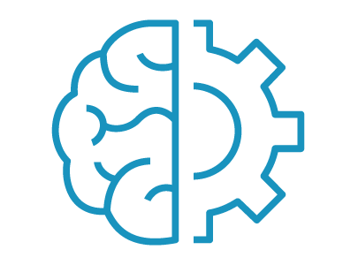 brain and gear icon centered