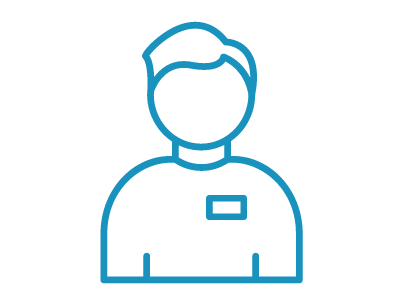 person with pocket centered