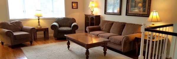 sober housing living room